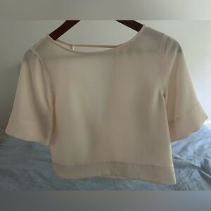 Banana Republic Cream Boxy Crop Blouse